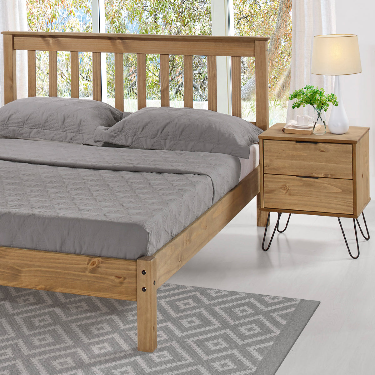 Bravo Furniture | Ashford 2 Drawers Wood Bedside Cabinet