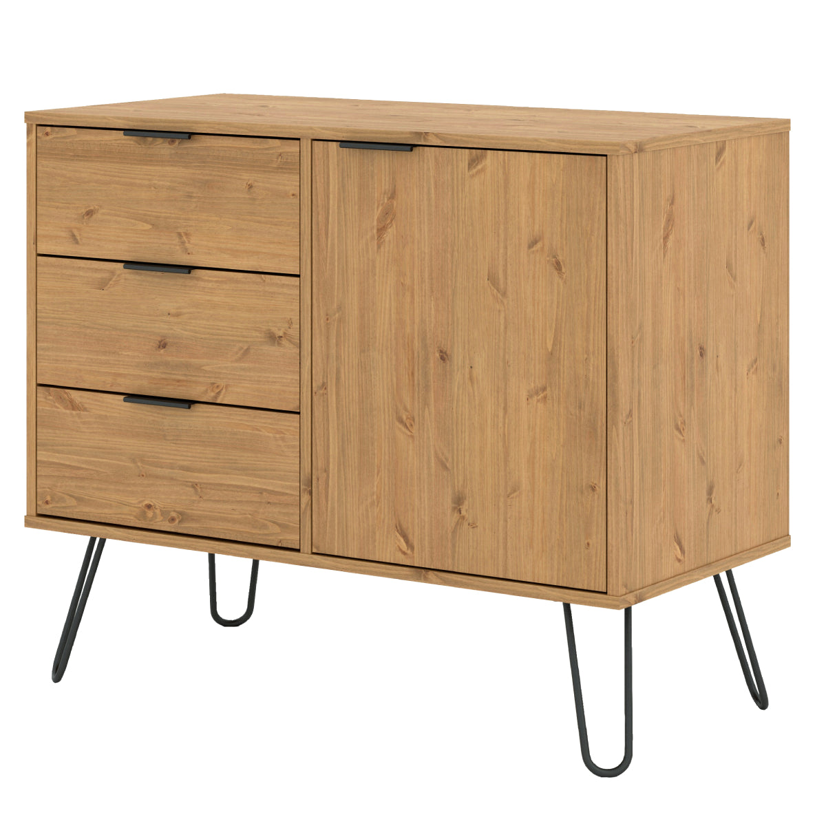 Bravo Furniture | Ashford Small Wood Sideboard with 1 Door 3 Drawers