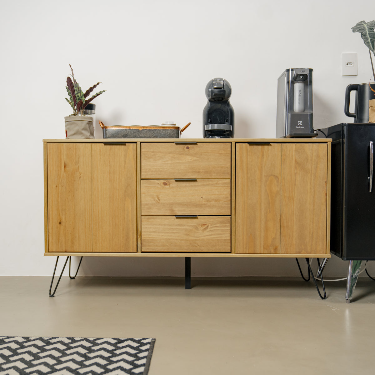Bravo Furniture | Ashford Medium Wood Sideboard with 2 Doors, 3 Drawers