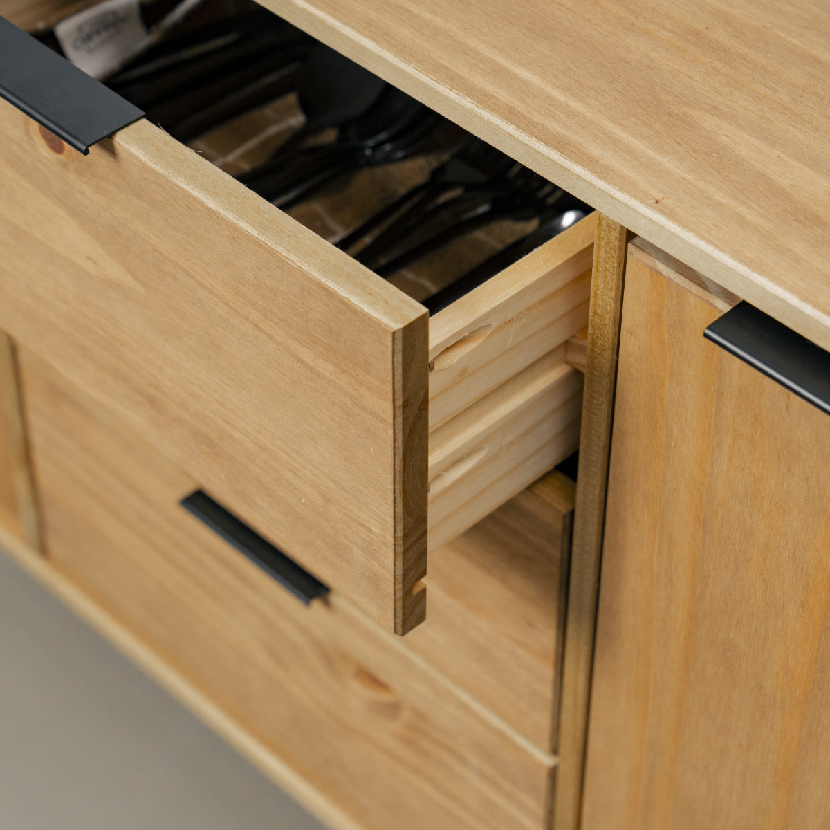 Bravo Furniture | Ashford Medium Wood Sideboard with 2 Doors, 3 Drawers