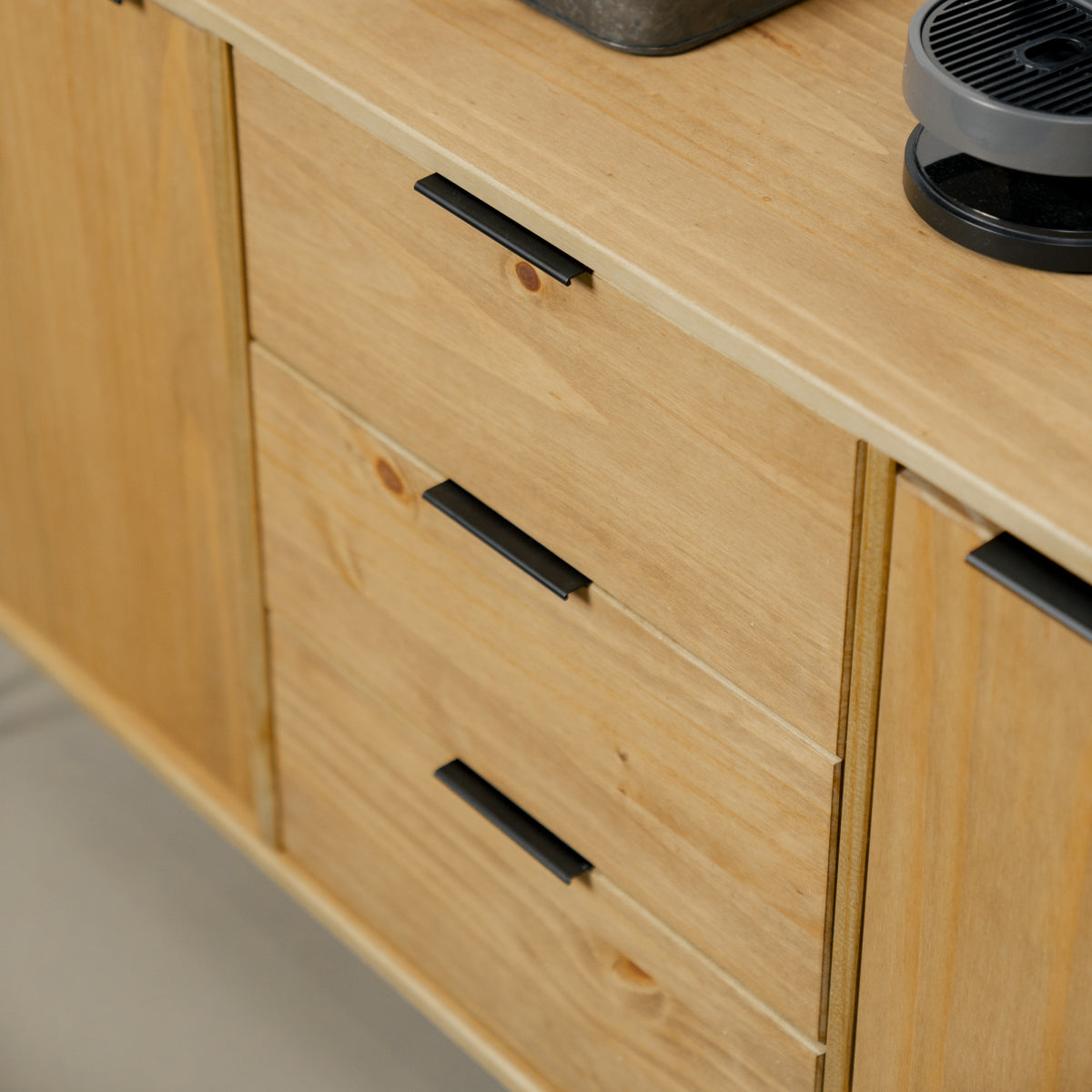 Bravo Furniture | Ashford Medium Wood Sideboard with 2 Doors, 3 Drawers