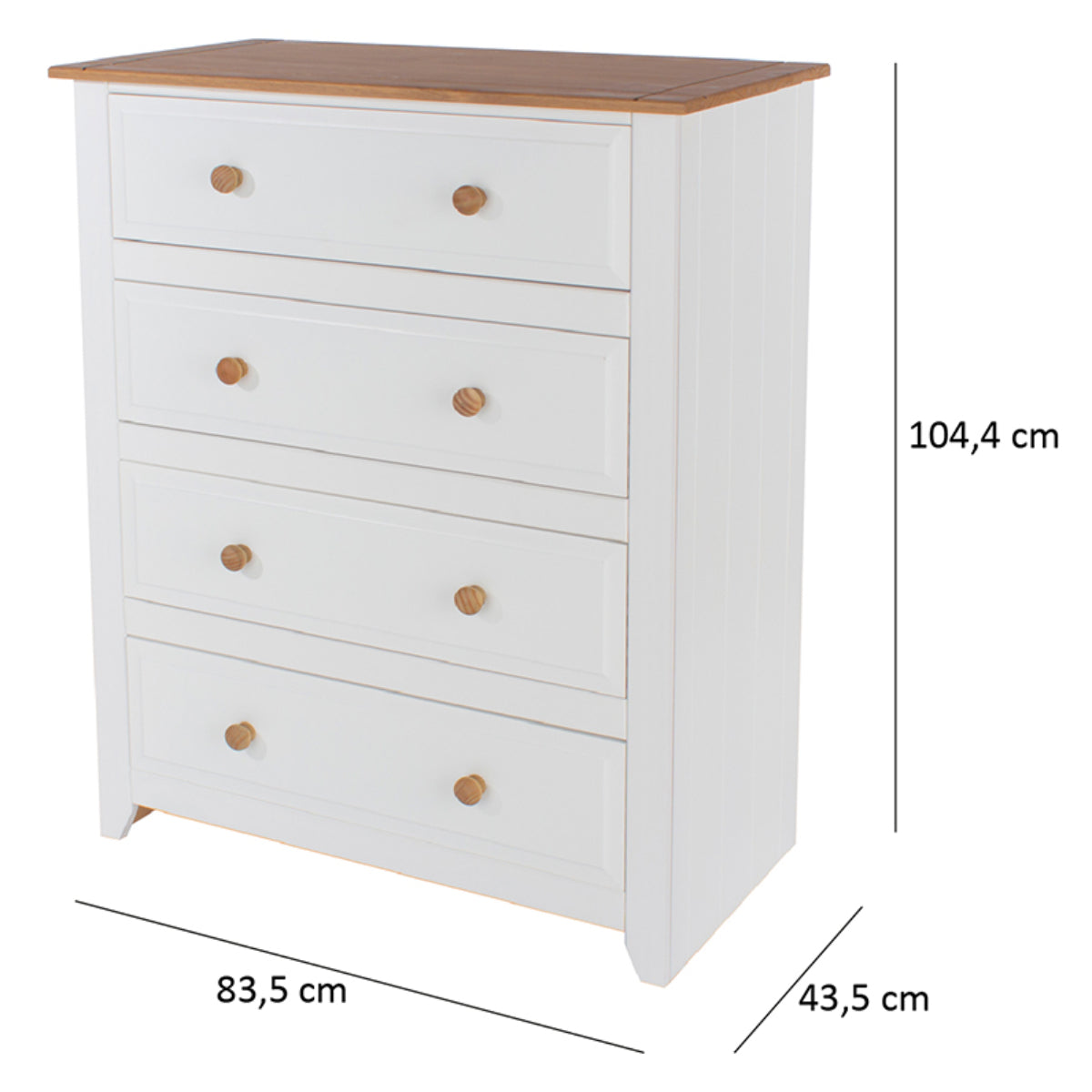 Bravo Furniture | Capri 4 Drawer Chest of Drawers