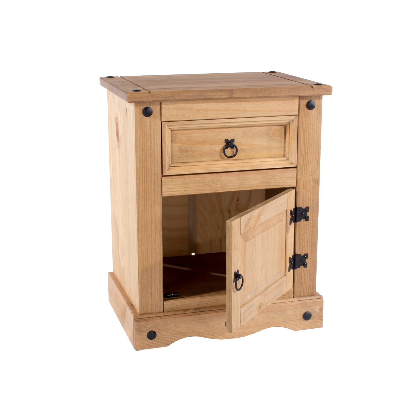 Bravo Furniture | Corona 1 Drawer, 1 Door Wood Bedside Cabinet