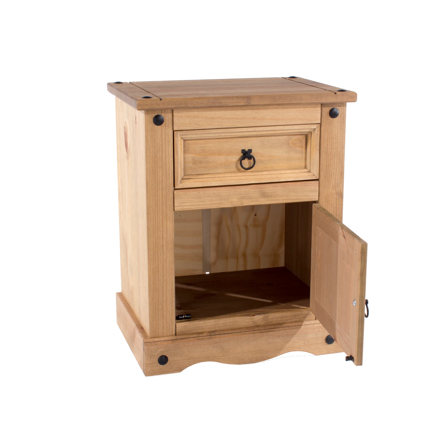 Bravo Furniture | Corona 1 Drawer, 1 Door Wood Bedside Cabinet