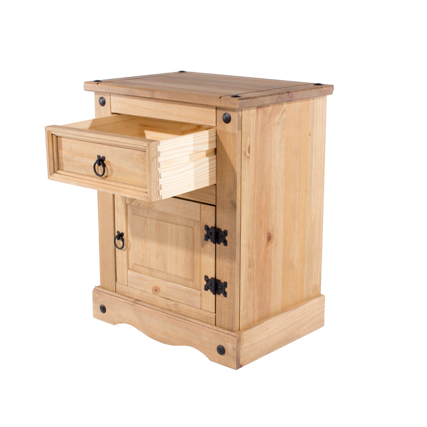 Bravo Furniture | Corona 1 Drawer, 1 Door Wood Bedside Cabinet