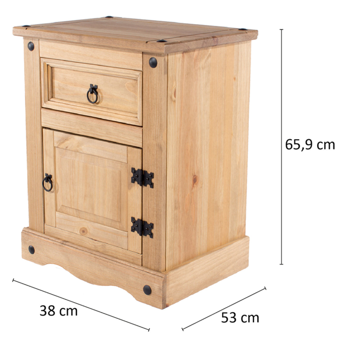 Bravo Furniture | Corona 1 Drawer, 1 Door Wood Bedside Cabinet