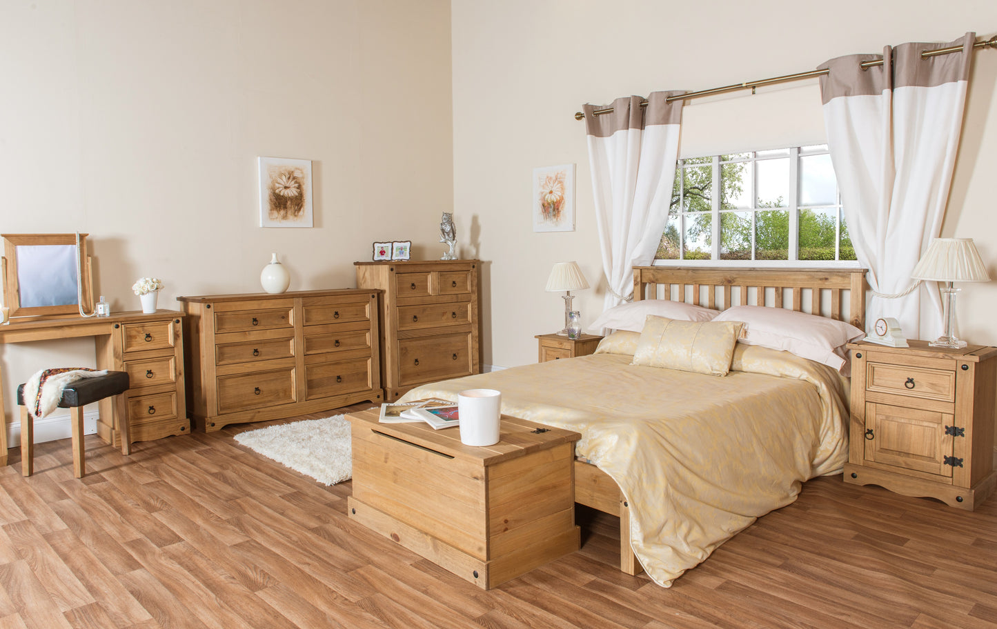 Bravo Furniture | Corona 1 Drawer, 1 Door Wood Bedside Cabinet
