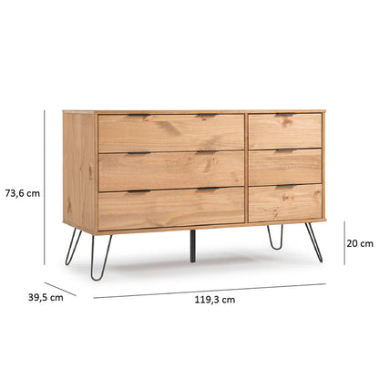 Bravo Furniture | Ashford 3+3 Drawer Wide Chest of Wood