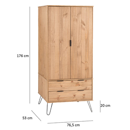 Bravo Furniture | Ashford 2 Doors 2 Drawers Wood Wardrobe