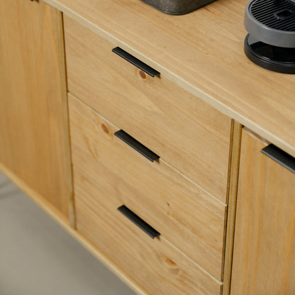 Bravo Furniture | Ashford Medium Wood Sideboard with 2 Doors, 3 Drawers
