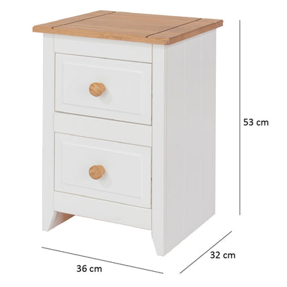 Bravo Furniture | Capri 2 Drawers Bedside Cabinet