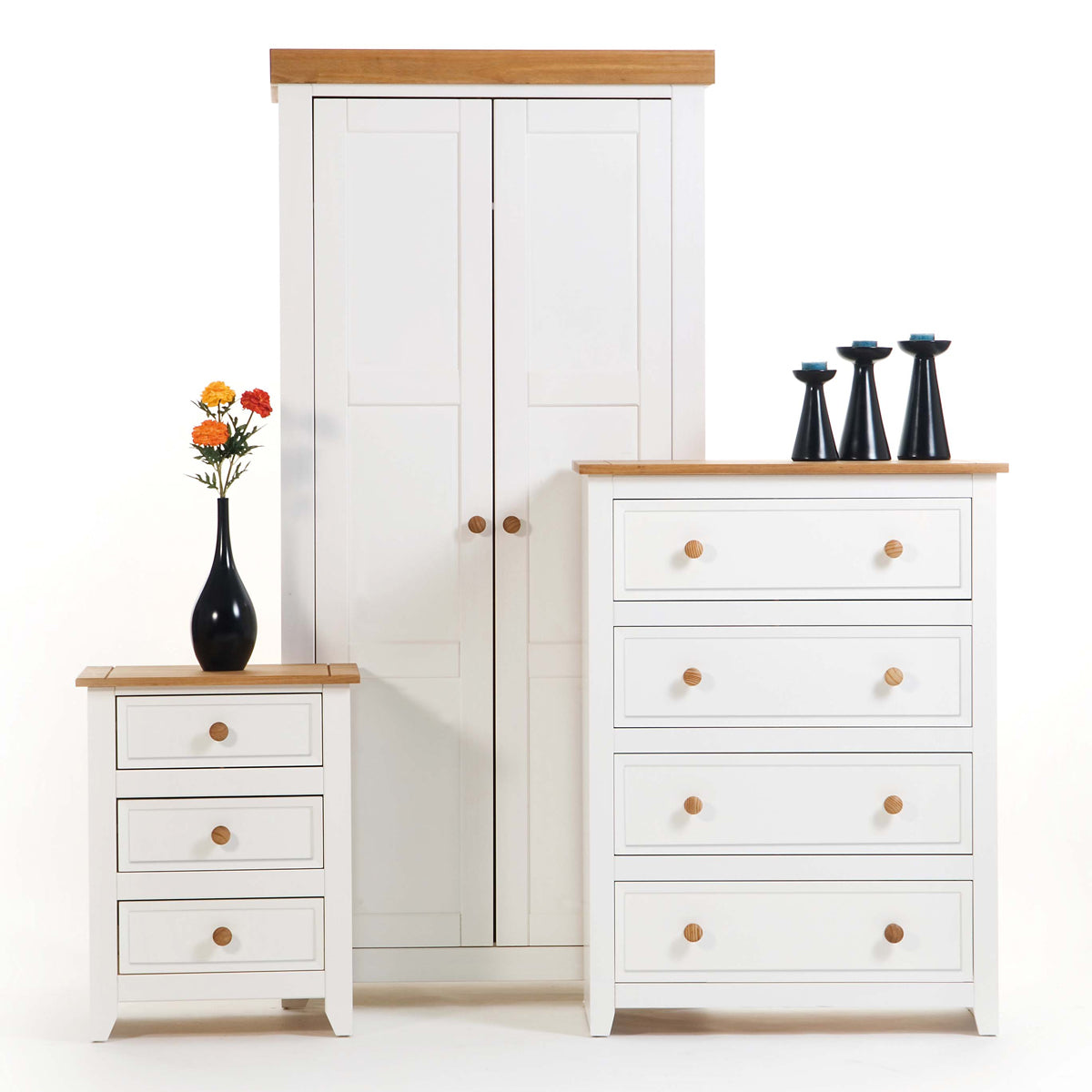 Bravo Furniture | Capri 3 Drawers Bedside Cabinet