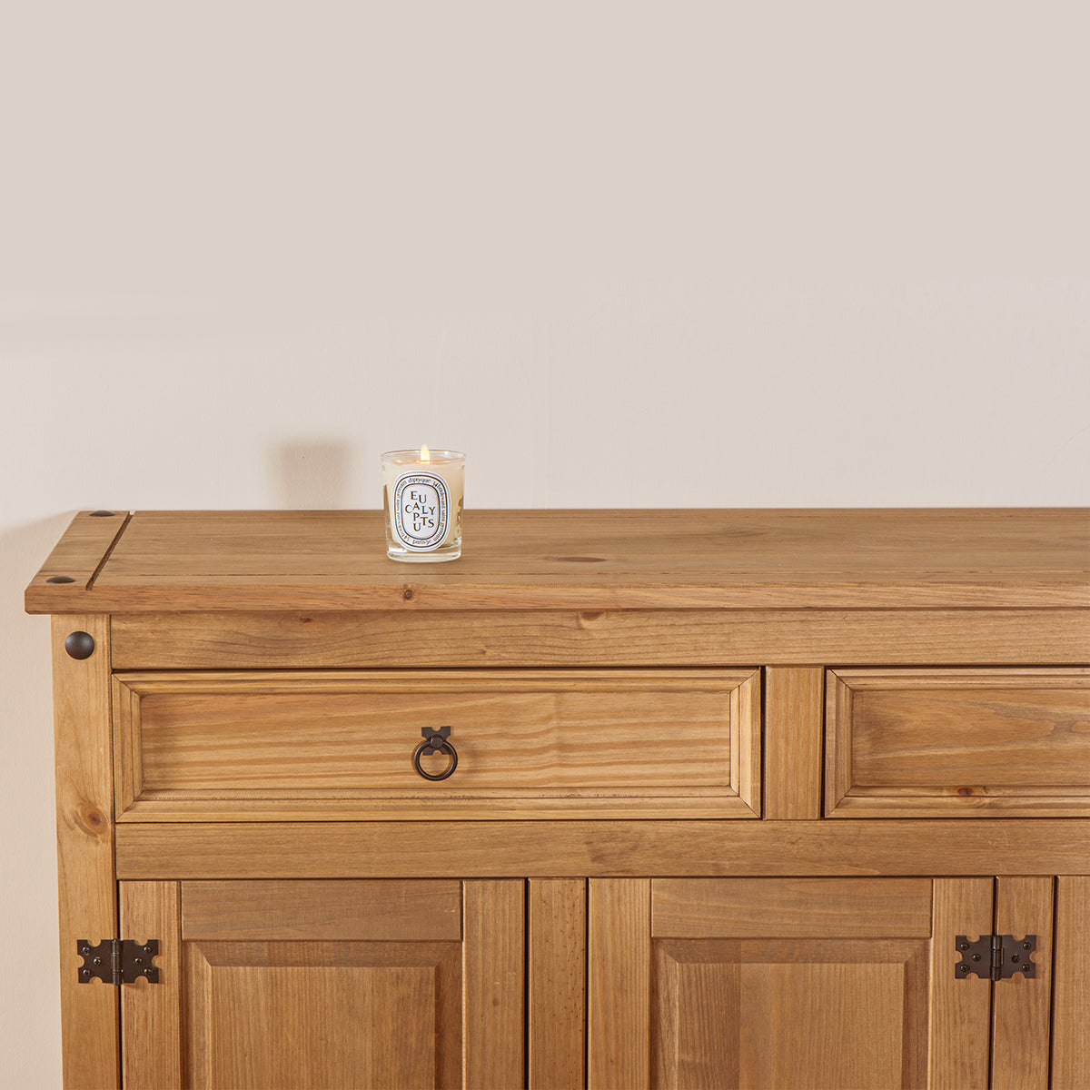 Bravo Furniture | Corona Medium Wood Sideboard with 2 Doors, 3 Drawers