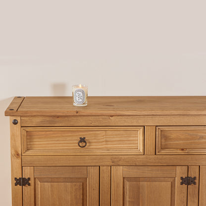 Bravo Furniture | Corona Medium Wood Sideboard with 2 Doors, 3 Drawers