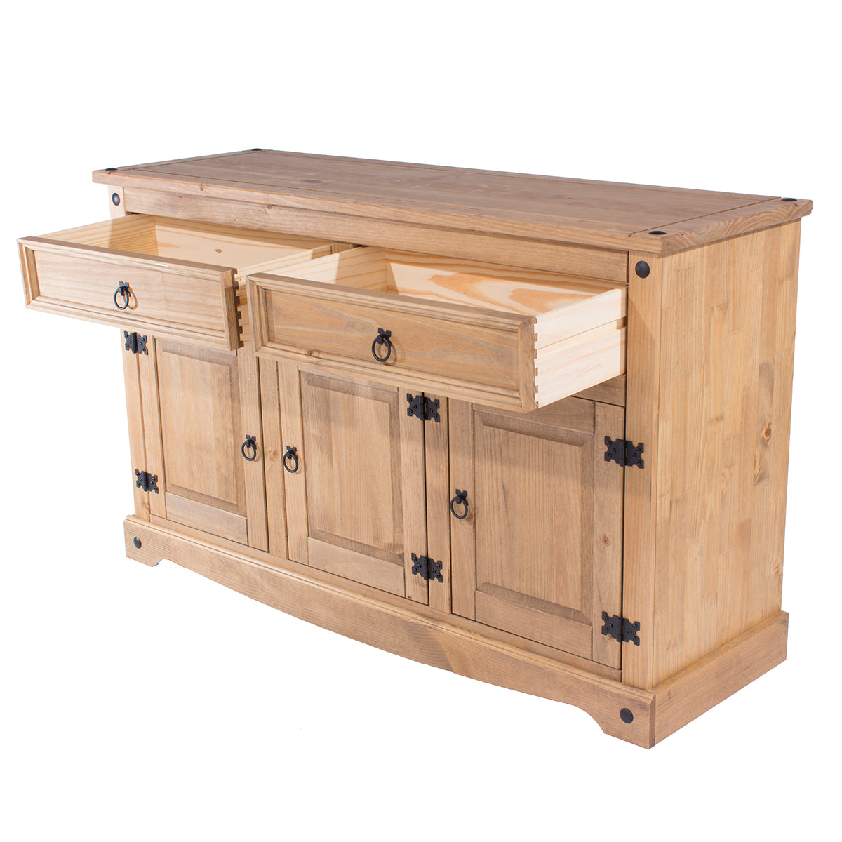 Bravo Furniture | Corona Medium Wood Sideboard with 2 Doors, 3 Drawers