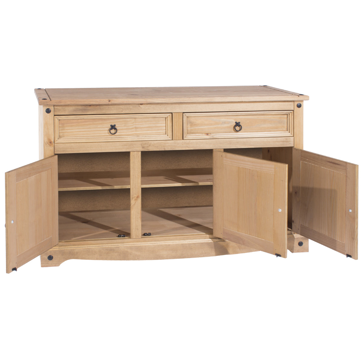 Bravo Furniture | Corona Medium Wood Sideboard with 2 Doors, 3 Drawers