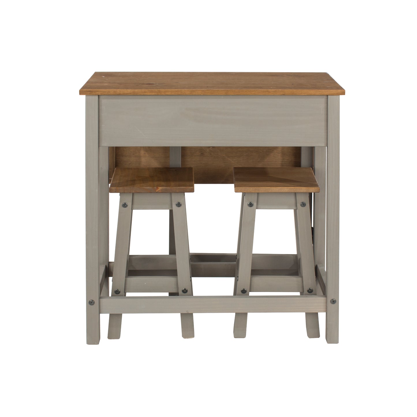 Bravo Furniture | Corona Grey Breakfast Drop Leaf Table and 2 Stool Set