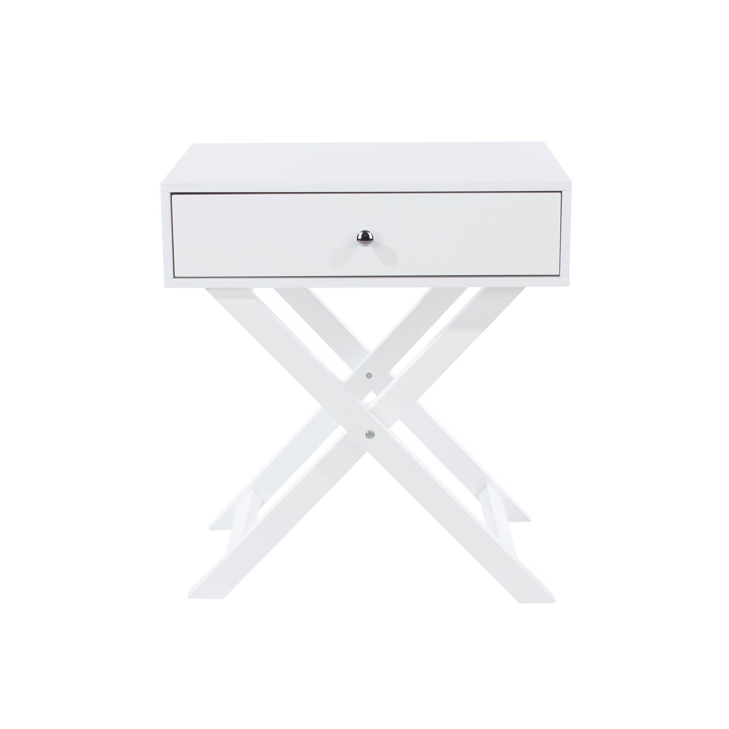 Bravo Furniture | X Leg 1 Drawer Bedside Cabinet White