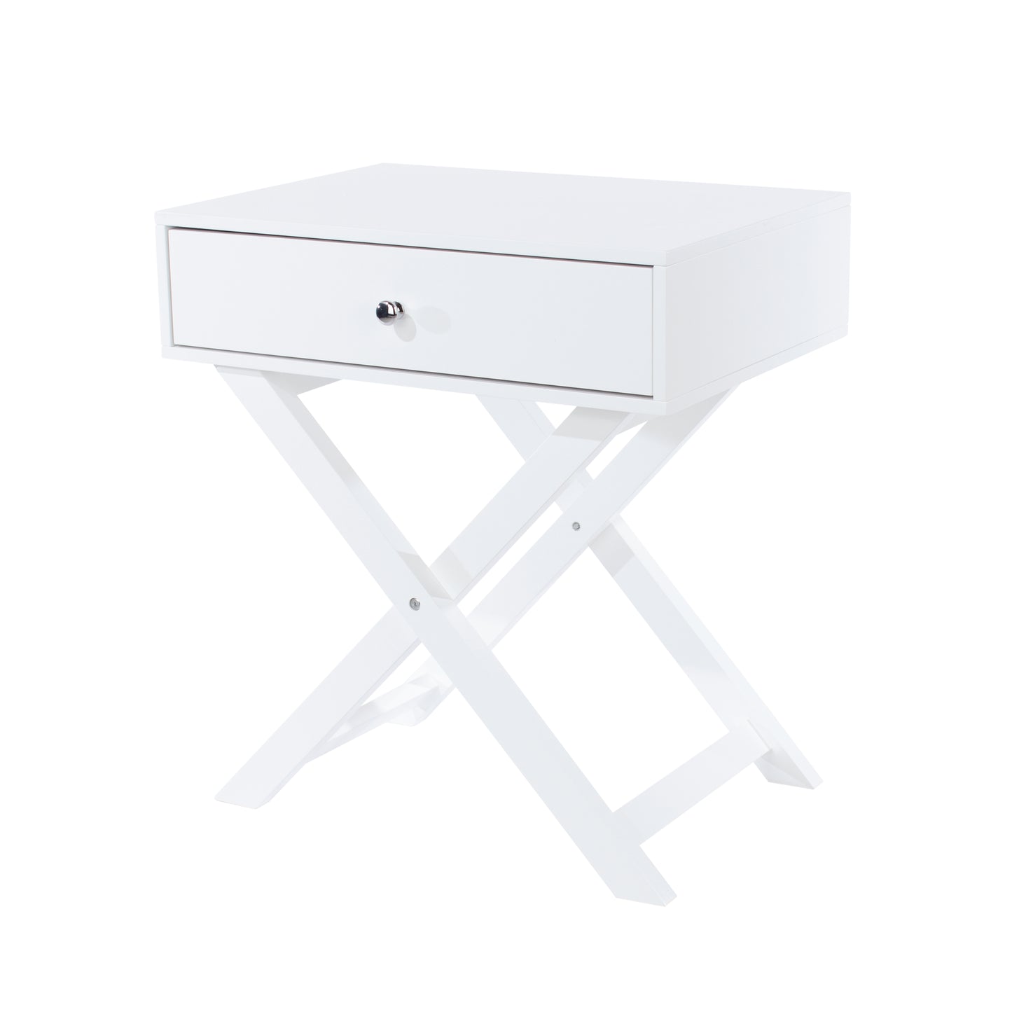 Bravo Furniture | X Leg 1 Drawer Bedside Cabinet White