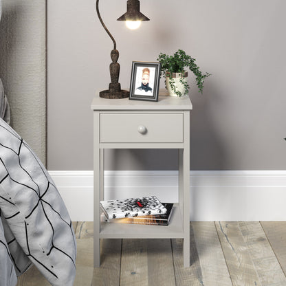 Bravo Furniture | Shaker 1 Drawer Petite Bedside Cabinet Grey