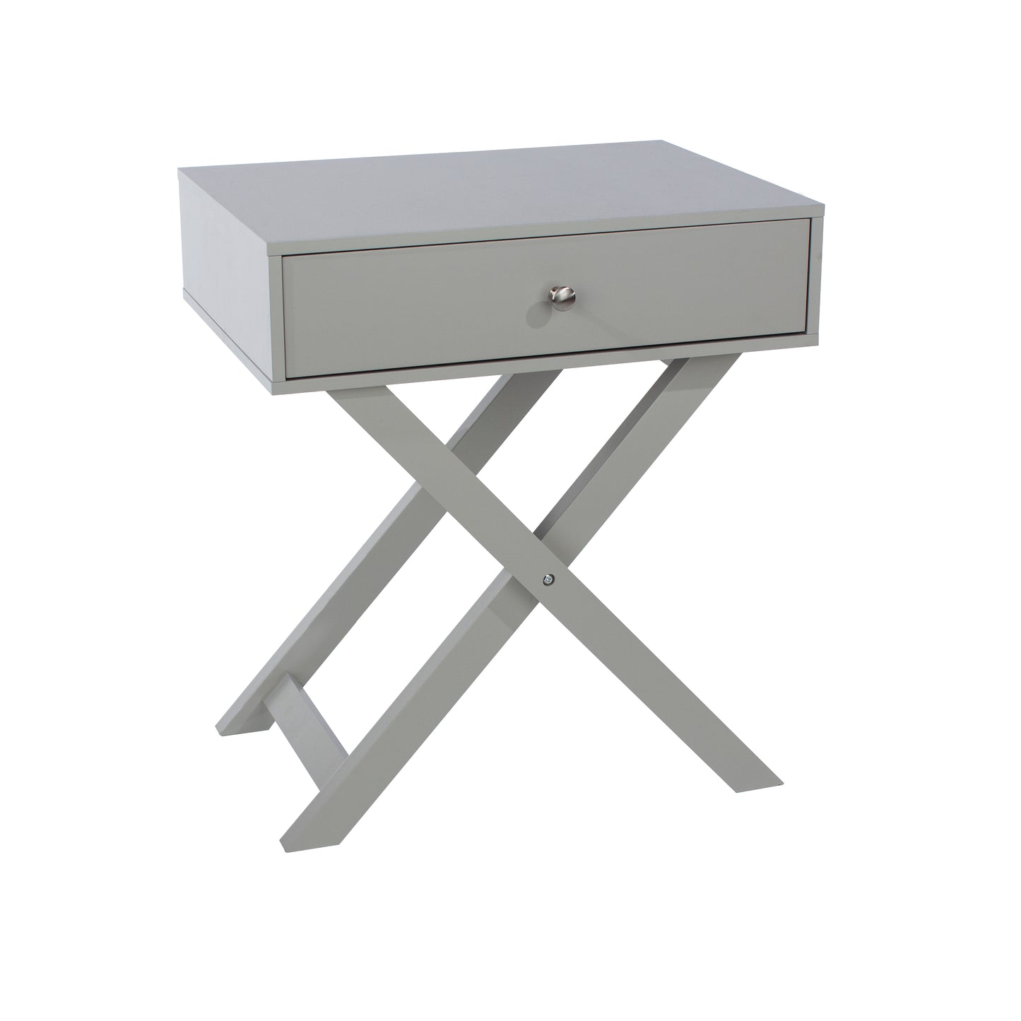 Bravo Furniture | X Leg 1 Drawer Bedside Cabinet Grey