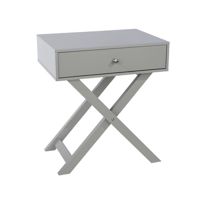 Bravo Furniture | X Leg 1 Drawer Bedside Cabinet Grey
