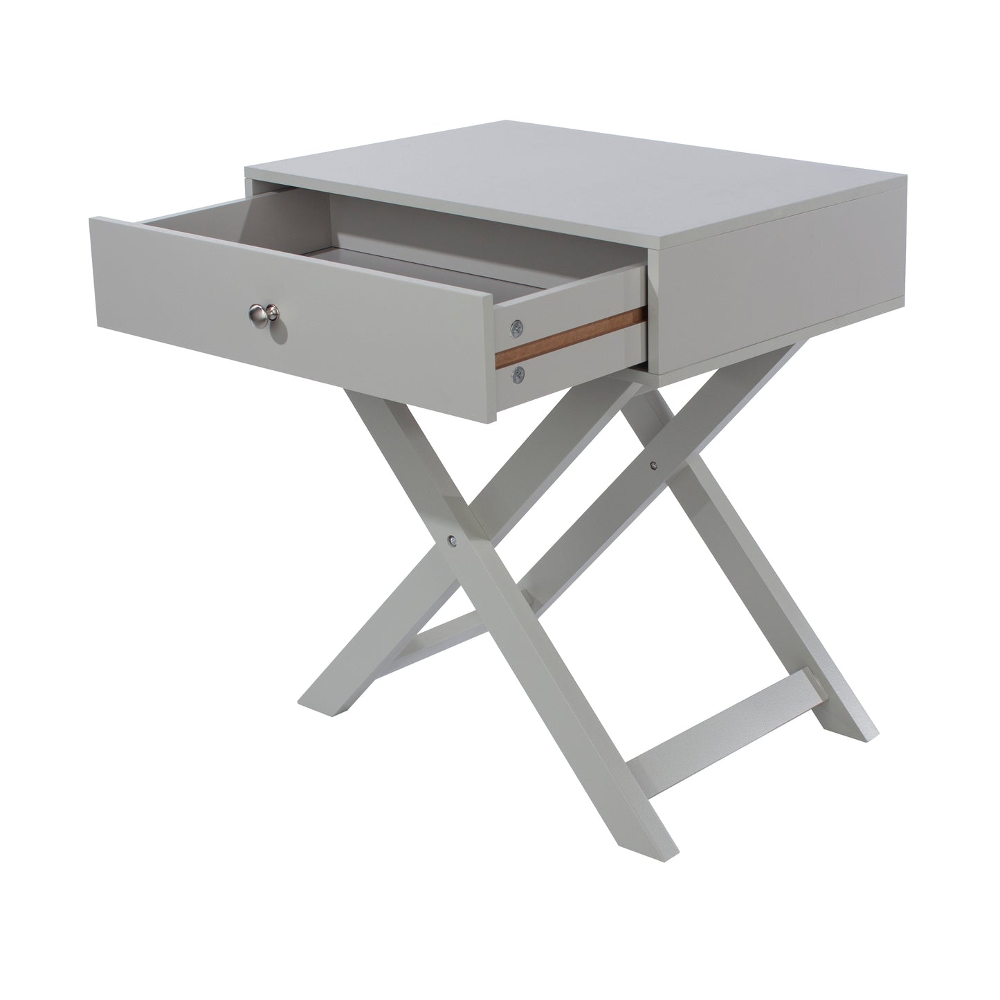 Bravo Furniture | X Leg 1 Drawer Bedside Cabinet Grey