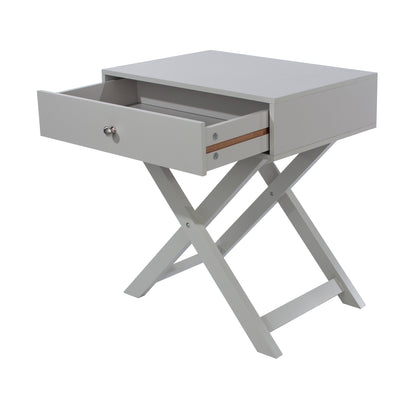 Bravo Furniture | X Leg 1 Drawer Bedside Cabinet Grey