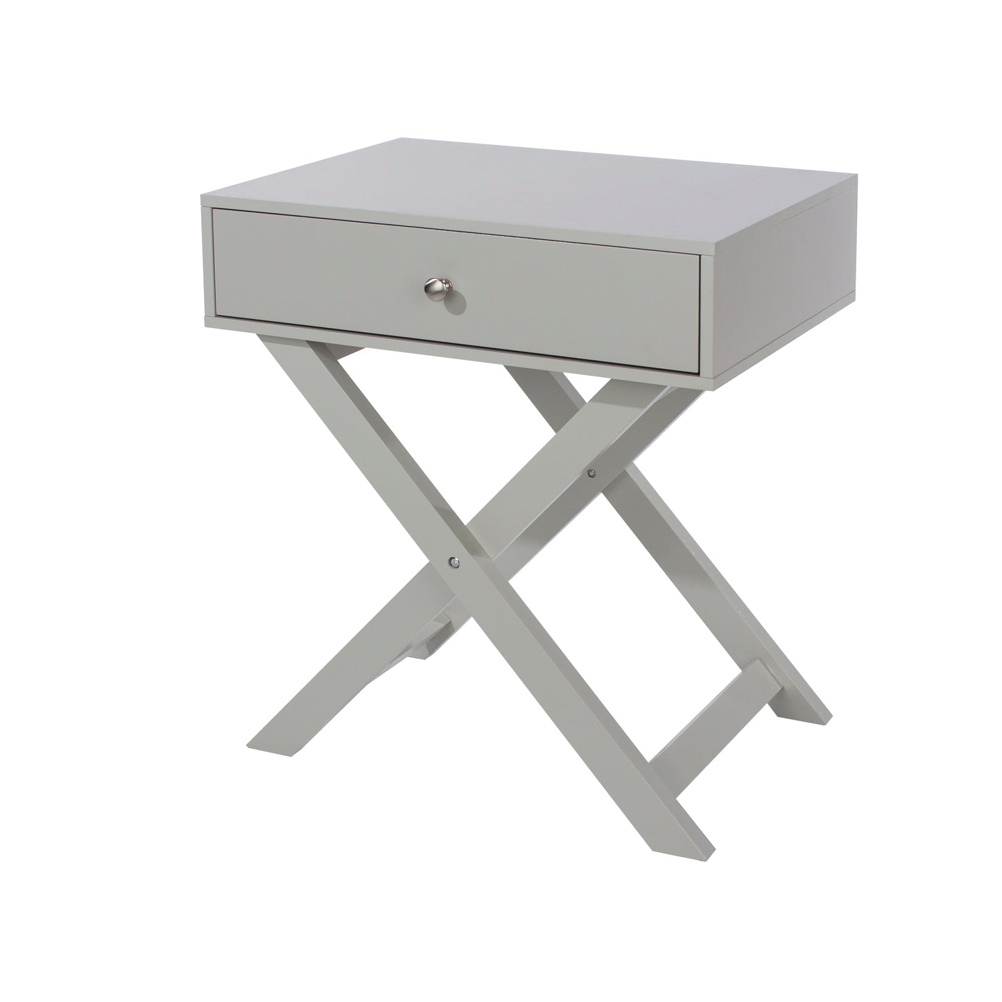 Bravo Furniture | X Leg 1 Drawer Bedside Cabinet Grey