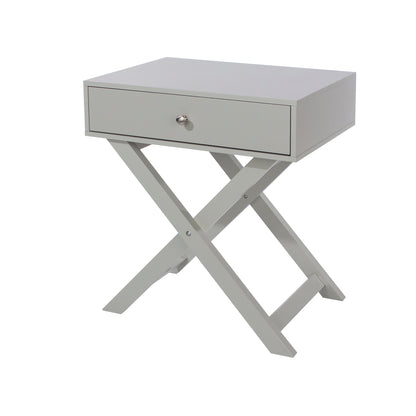Bravo Furniture | X Leg 1 Drawer Bedside Cabinet Grey