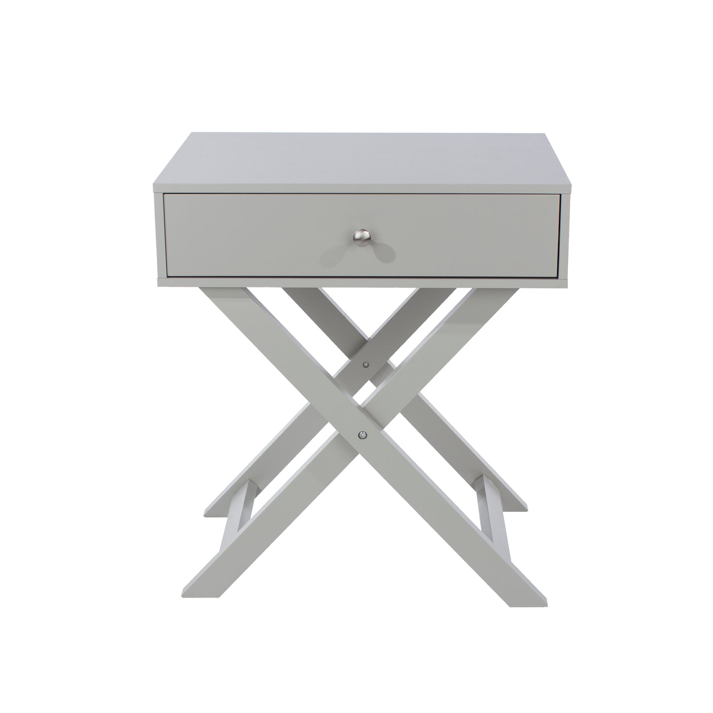 Bravo Furniture | X Leg 1 Drawer Bedside Cabinet Grey