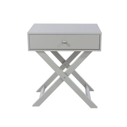 Bravo Furniture | X Leg 1 Drawer Bedside Cabinet Grey