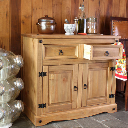 Bravo Furniture | Corona Small Wood Sideboard with 2 Doors, 2 Drawers